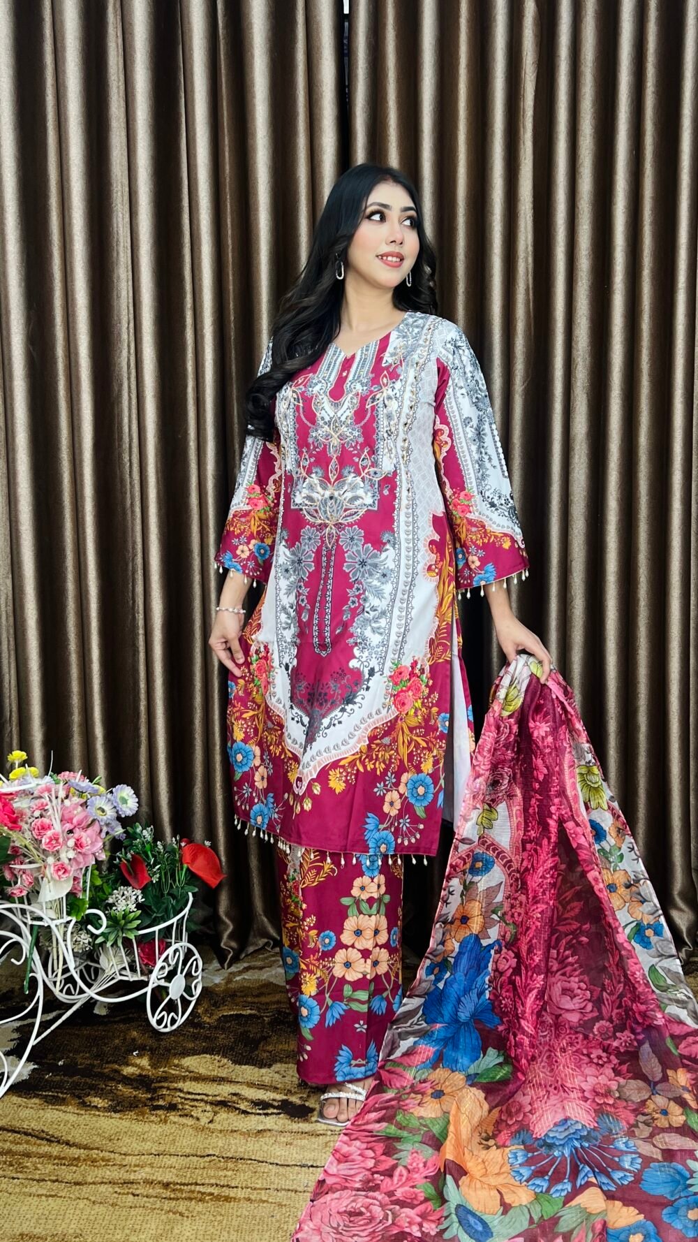 Pakistani Design Inspired Premium Microsilk Three Piece