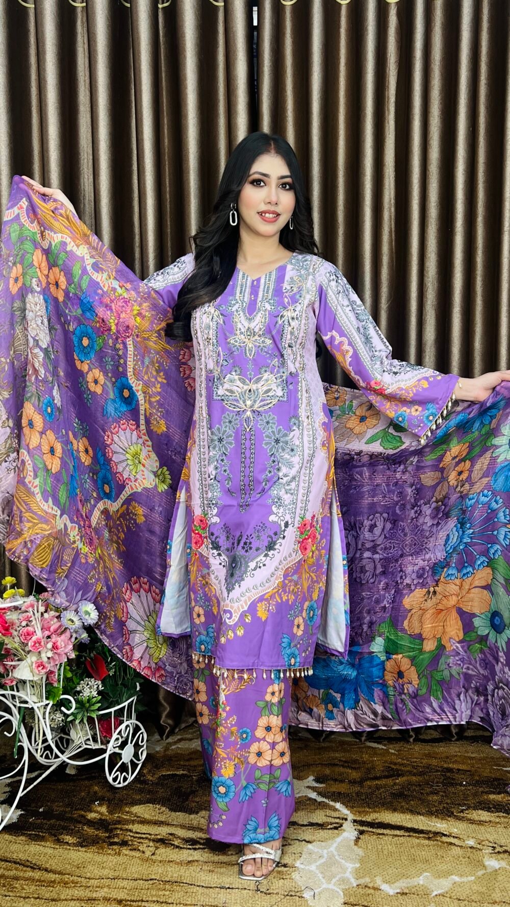 Pakistani Design Inspired Premium Microsilk Three Piece