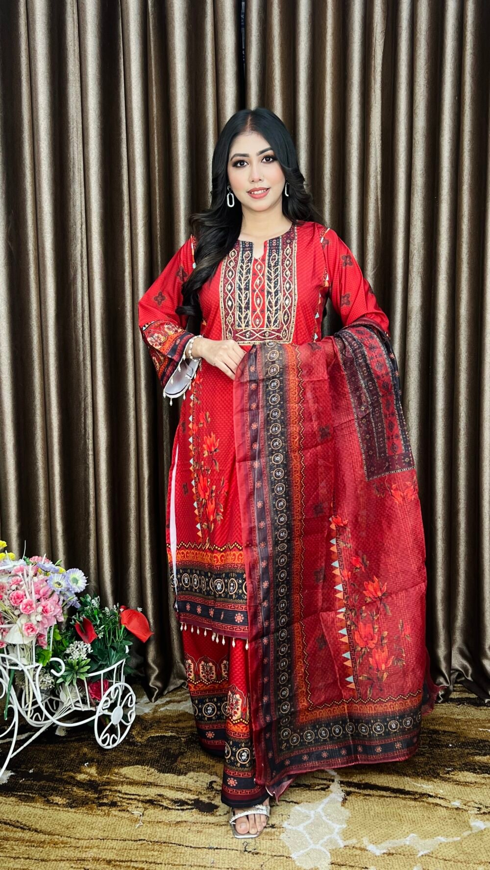 Pakistani Design Inspired Premium Microsilk Three Piece