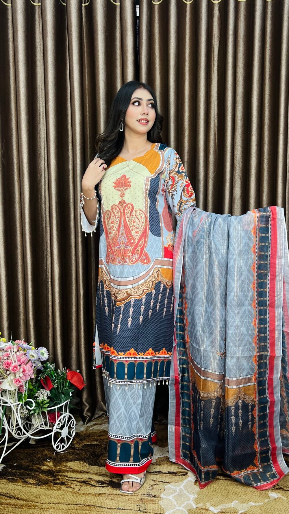 Pakistani Design Inspired Premium Microsilk Three Piece