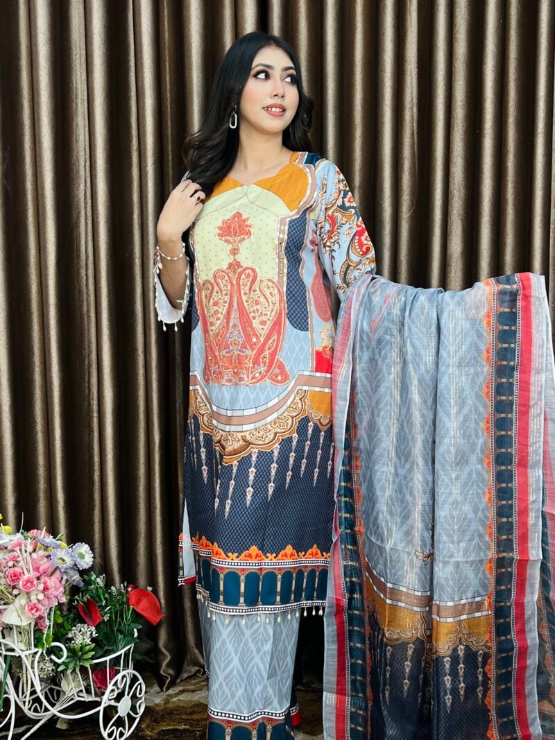 Pakistani Design Inspired Premium Microsilk Three Piece