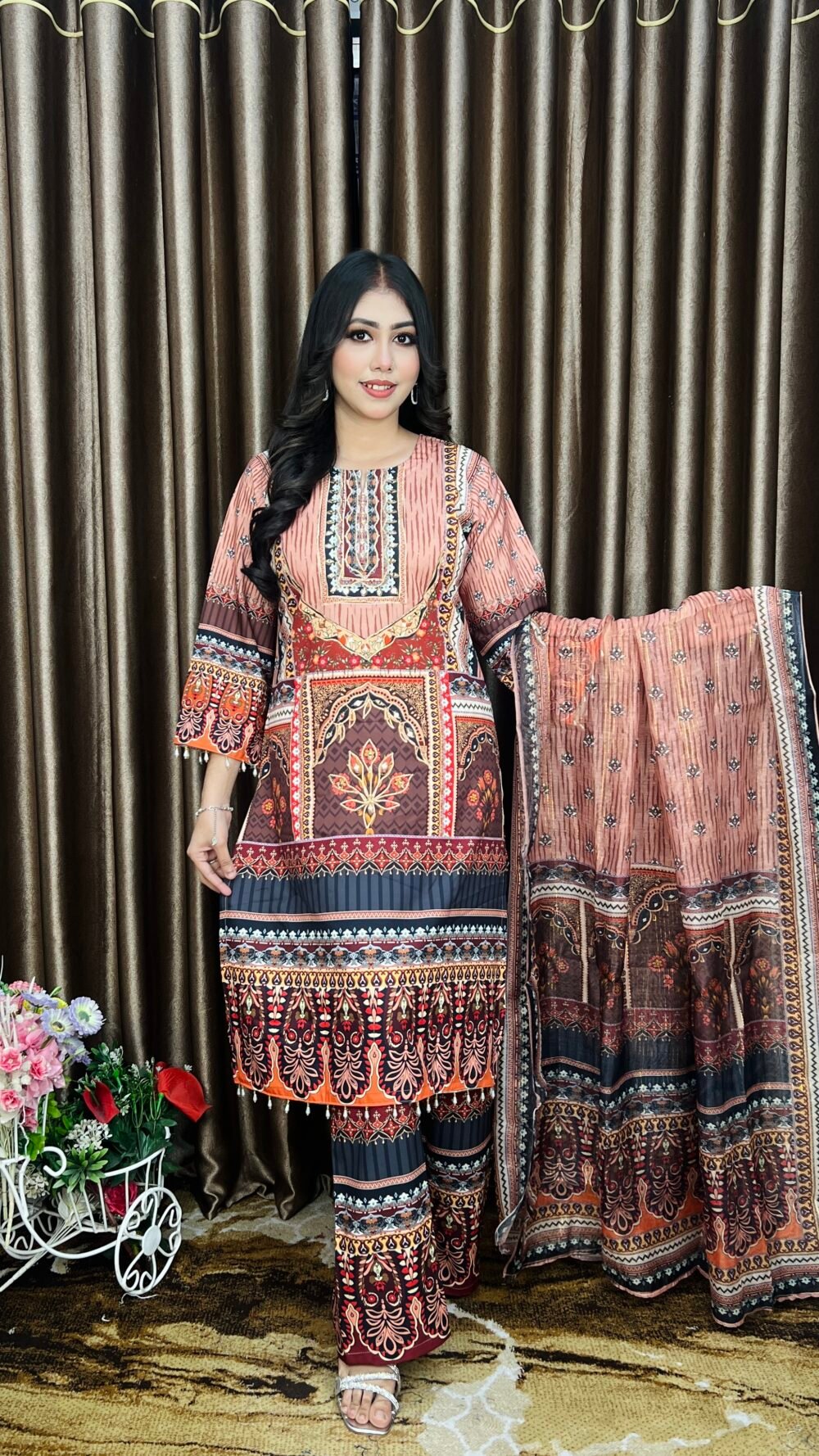Pakistani Design Inspired Premium Microsilk Three Piece