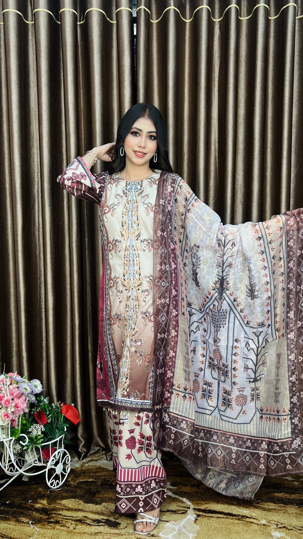Pakistani Design Inspired Premium Microsilk Three Piece